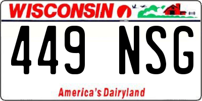 WI license plate 449NSG