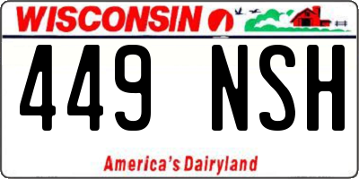 WI license plate 449NSH