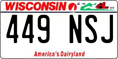 WI license plate 449NSJ