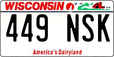 WI license plate 449NSK