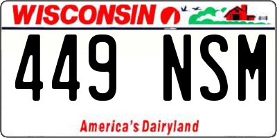 WI license plate 449NSM
