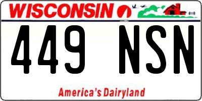 WI license plate 449NSN