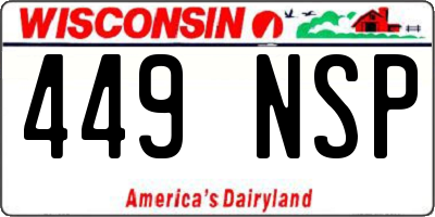 WI license plate 449NSP