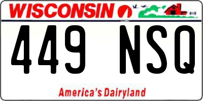 WI license plate 449NSQ