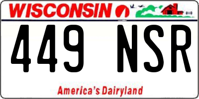 WI license plate 449NSR