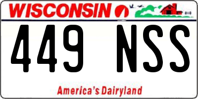 WI license plate 449NSS