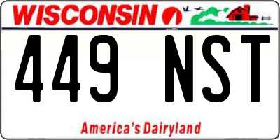 WI license plate 449NST