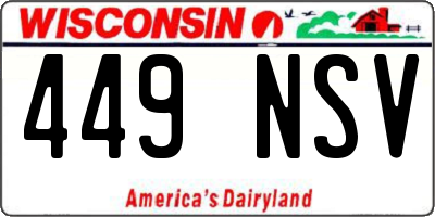 WI license plate 449NSV