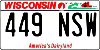 WI license plate 449NSW