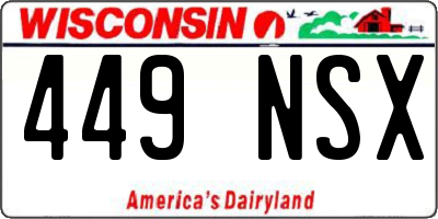 WI license plate 449NSX
