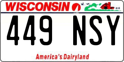 WI license plate 449NSY
