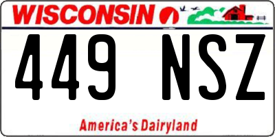 WI license plate 449NSZ