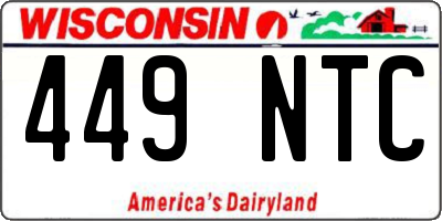 WI license plate 449NTC