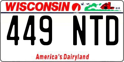 WI license plate 449NTD