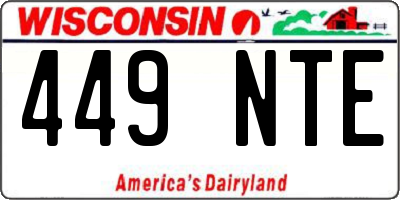 WI license plate 449NTE