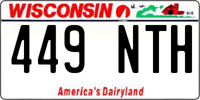WI license plate 449NTH
