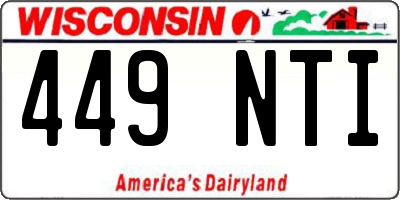 WI license plate 449NTI