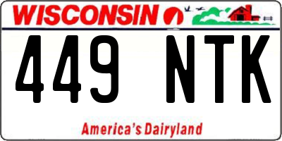 WI license plate 449NTK