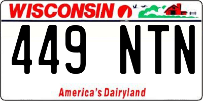 WI license plate 449NTN