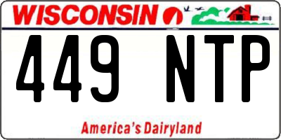 WI license plate 449NTP