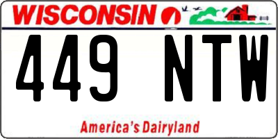 WI license plate 449NTW