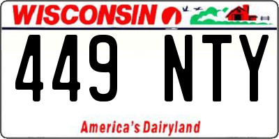 WI license plate 449NTY