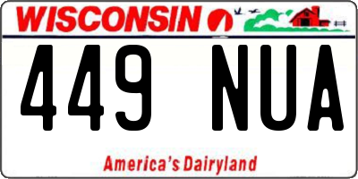 WI license plate 449NUA