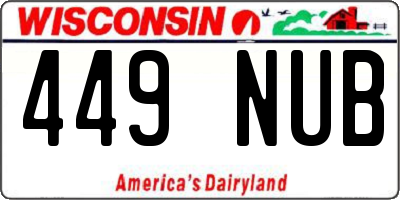 WI license plate 449NUB