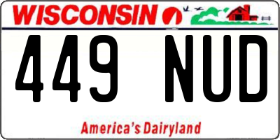 WI license plate 449NUD