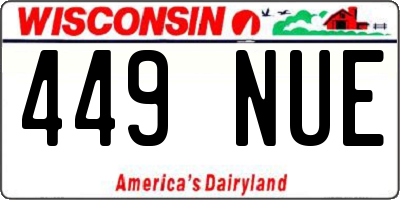 WI license plate 449NUE