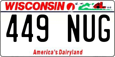 WI license plate 449NUG