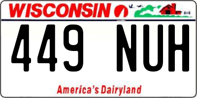 WI license plate 449NUH