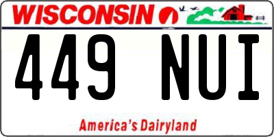 WI license plate 449NUI