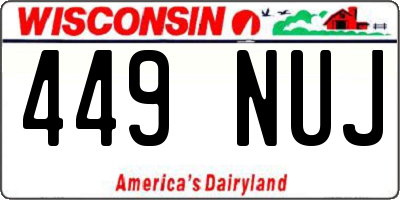 WI license plate 449NUJ