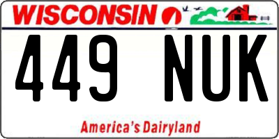 WI license plate 449NUK