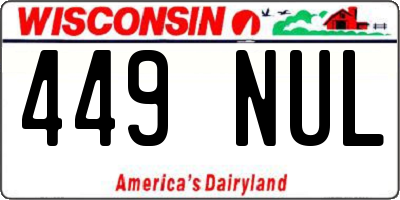 WI license plate 449NUL