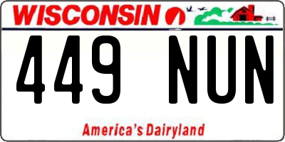 WI license plate 449NUN