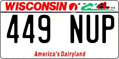 WI license plate 449NUP