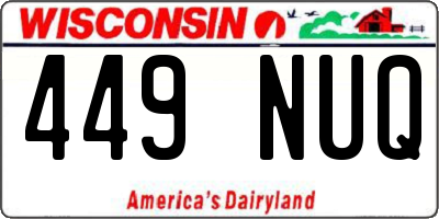 WI license plate 449NUQ