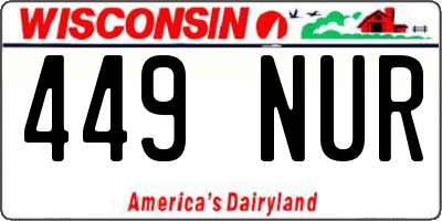 WI license plate 449NUR