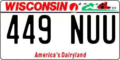WI license plate 449NUU