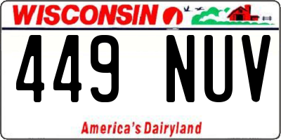 WI license plate 449NUV