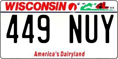 WI license plate 449NUY