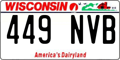 WI license plate 449NVB