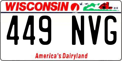 WI license plate 449NVG