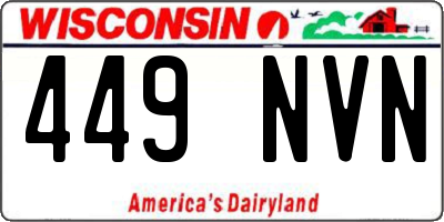 WI license plate 449NVN