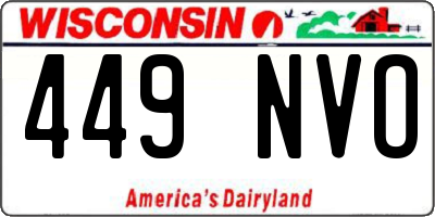 WI license plate 449NVO