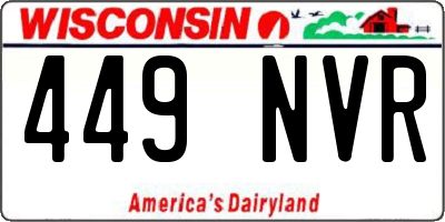 WI license plate 449NVR