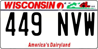 WI license plate 449NVW