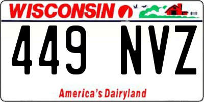 WI license plate 449NVZ